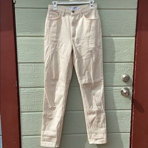 American Apparel White High-Rise Jeans